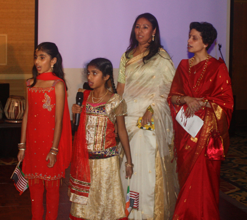 Indian children singing anthems